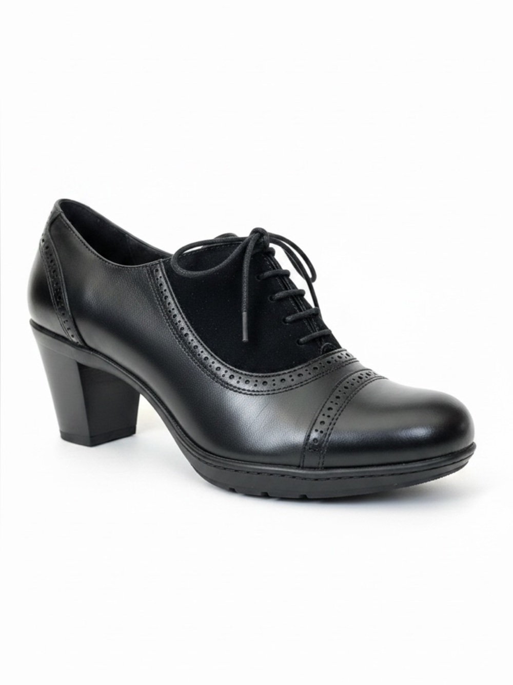 Clarks Bendables Mirabelle Melro Heeled Oxford Shoes Black Leather 8M